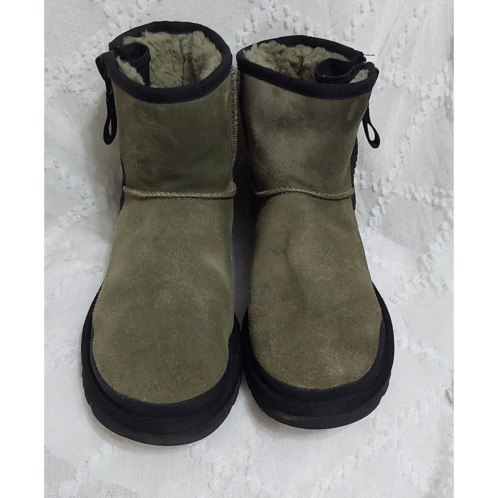 UGG Men Classic Mini Side Zip Burnt Olive Suede Boots 1144034 Size 9